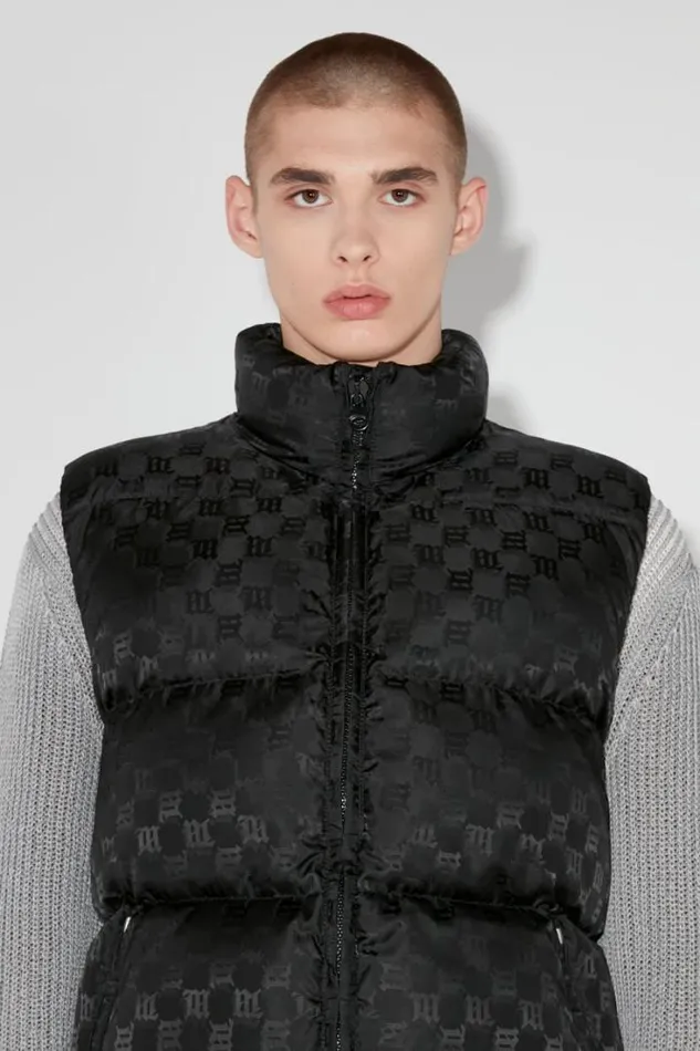 Monogram Embossed Puffer Vest Black Men MISBHV Outerwear