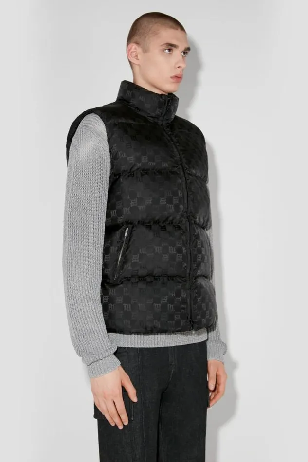 Monogram Embossed Puffer Vest Black Men MISBHV Outerwear