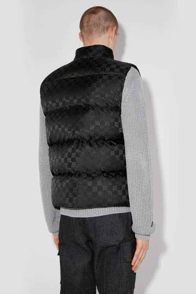 Monogram Embossed Puffer Vest Black Men MISBHV Outerwear