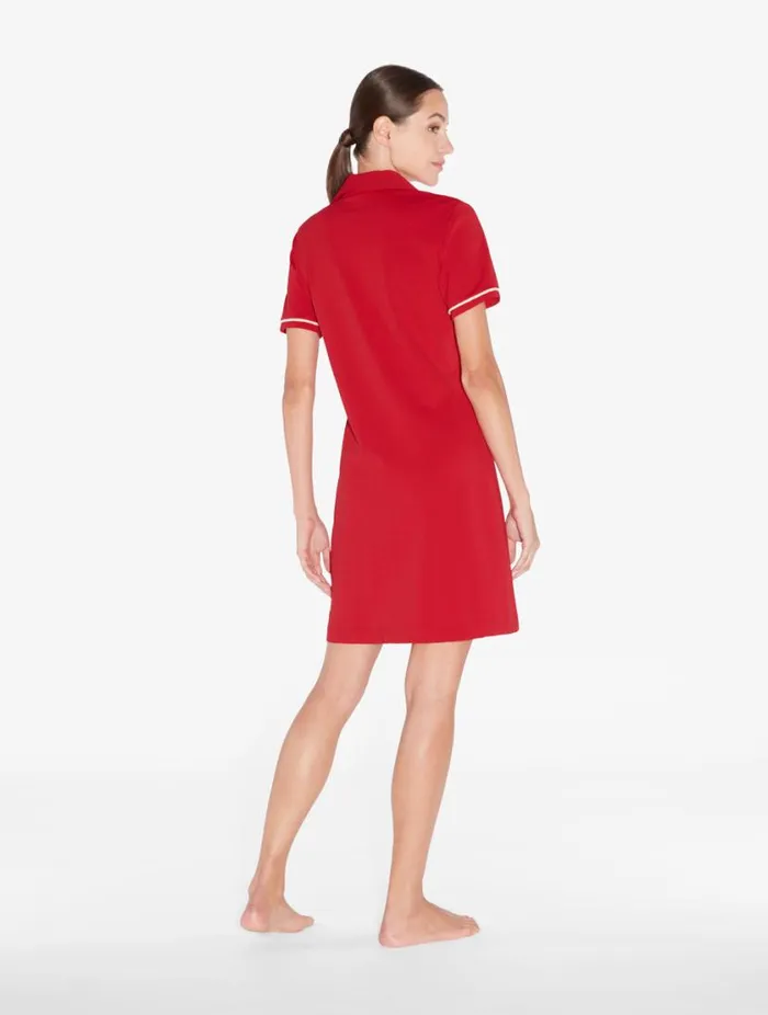 Monogram Polo Dress In Red Swim La Perla Beach Coverups