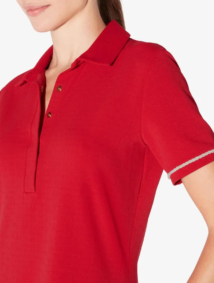 Monogram Polo Dress In Red Swim La Perla Beach Coverups