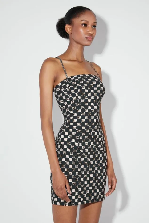 Monogram Spaghetti Mini Dress Women MISBHV Dresses