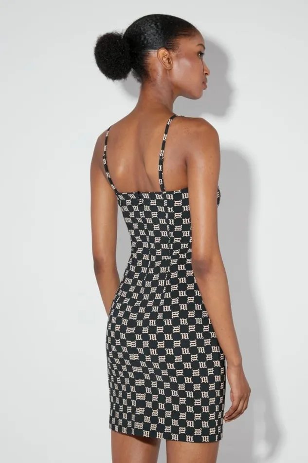 Monogram Spaghetti Mini Dress Women MISBHV Dresses