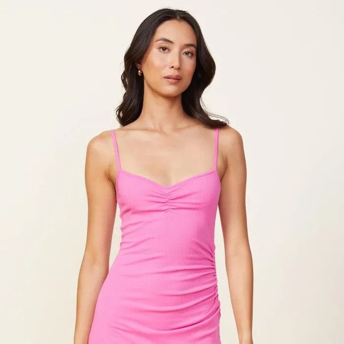MONROW DRESSES Rib Cami Dress Raspberry Rose 8211 Shop
