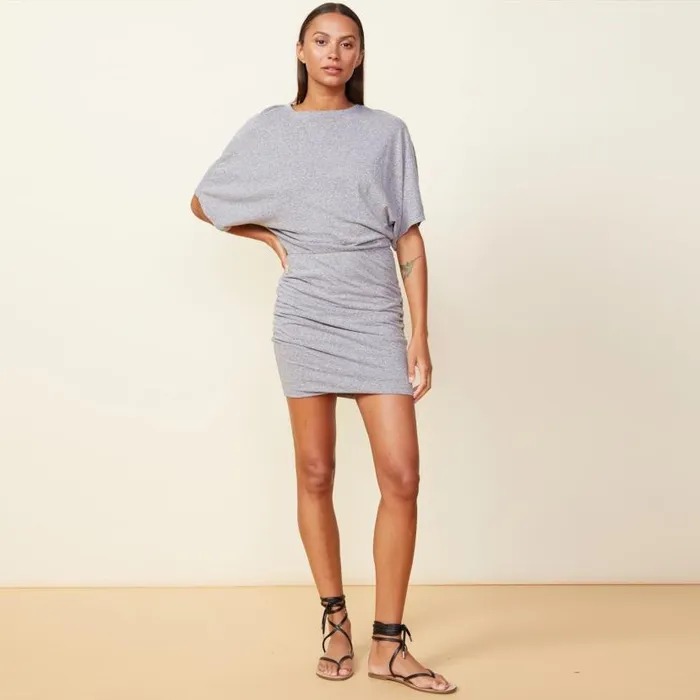 MONROW DRESSES Shirred Mini Dress Granite 8211 Shop