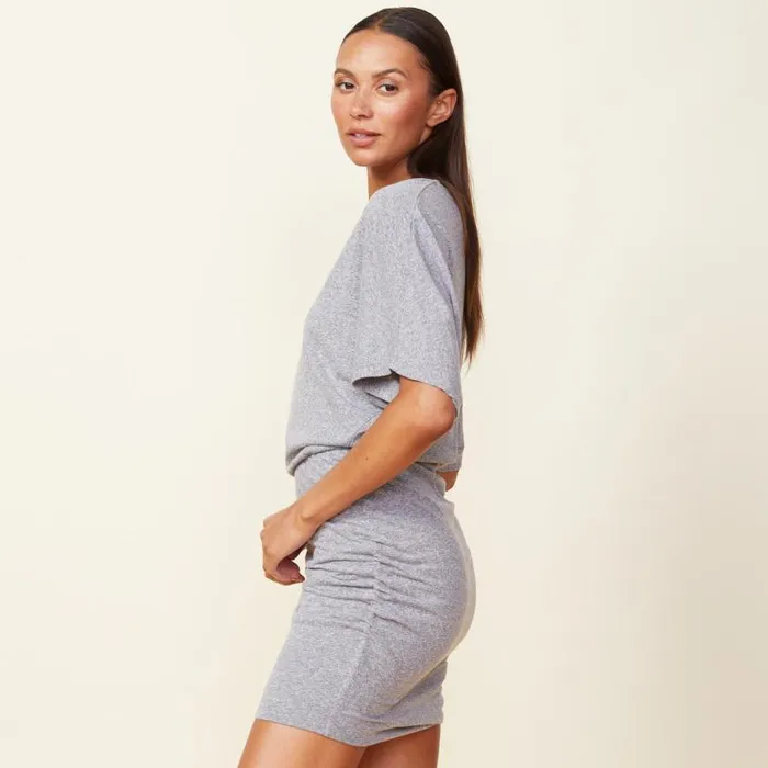 MONROW DRESSES Shirred Mini Dress Granite 8211 Shop