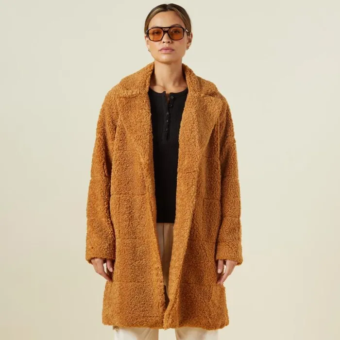 MONROW JACKETS Teddy Coat Camel 8211 Shop