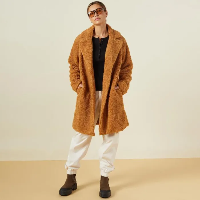 MONROW JACKETS Teddy Coat Camel 8211 Shop
