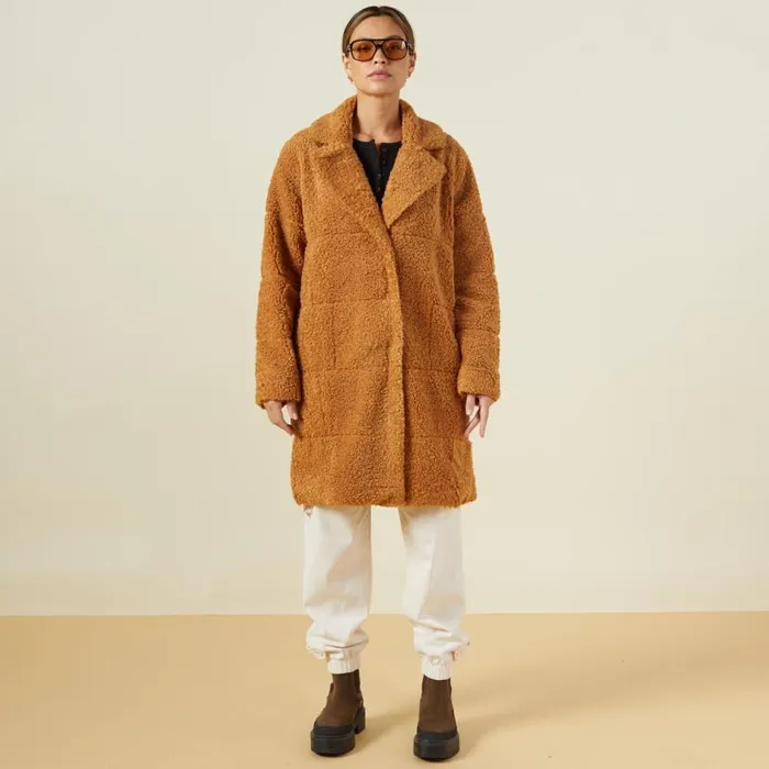 MONROW JACKETS Teddy Coat Camel 8211 Shop