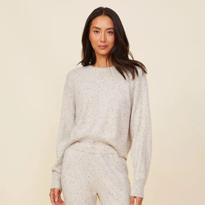 MONROW KNITS Neps Cashmere Crew Neck Sweater Ash 8211 Shop