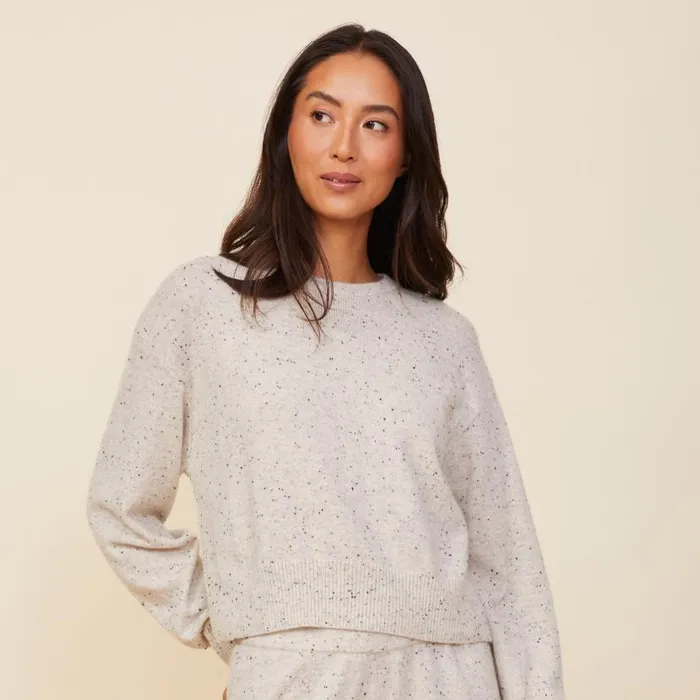 MONROW KNITS Neps Cashmere Crew Neck Sweater Ash 8211 Shop