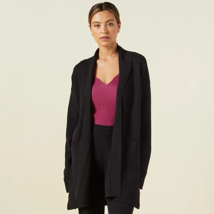 MONROW KNITS Soft Knit Sweater Cardigan Black 8211 Shop