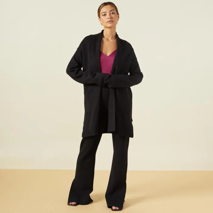 MONROW KNITS Soft Knit Sweater Cardigan Black 8211 Shop