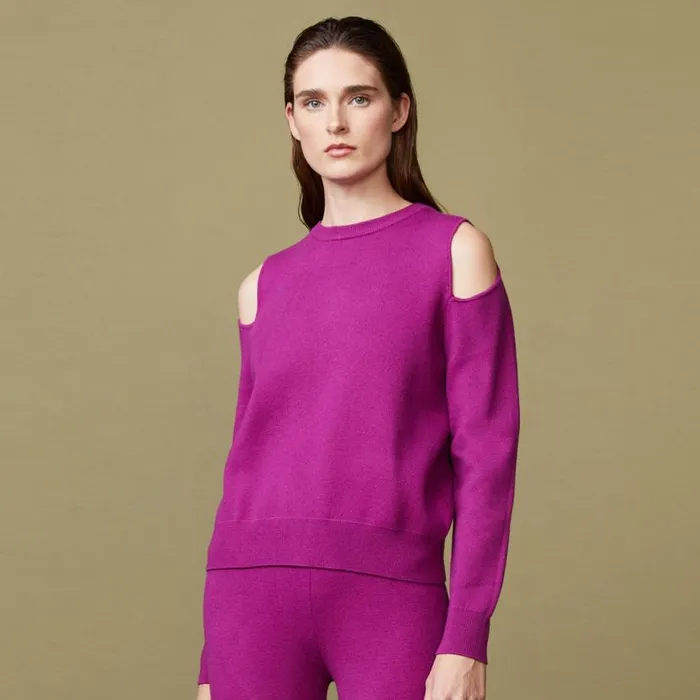MONROW KNITS Supersoft Sweater Knit Cut Out Sweatshirt Raspberry Rose 8211 Shop MONROW KNITS Supersoft Sweater Knit Cut Out Sweatshirt Raspberry Rose 8211 Shop