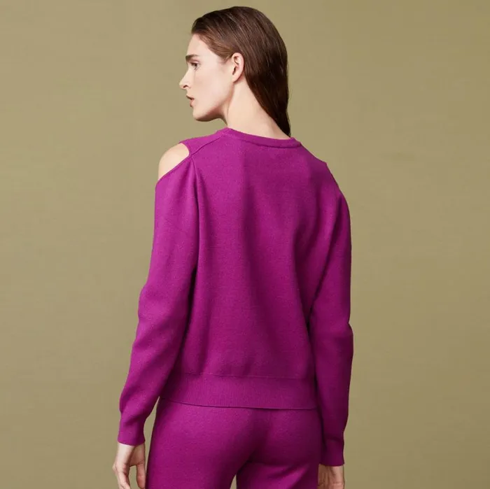 MONROW KNITS Supersoft Sweater Knit Cut Out Sweatshirt Raspberry Rose 8211 Shop