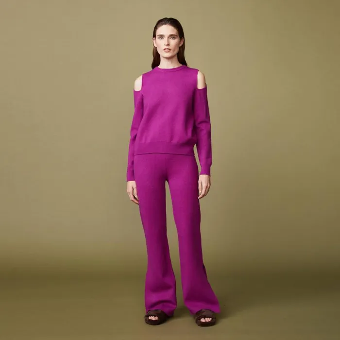 MONROW KNITS Supersoft Sweater Knit Cut Out Sweatshirt Raspberry Rose 8211 Shop