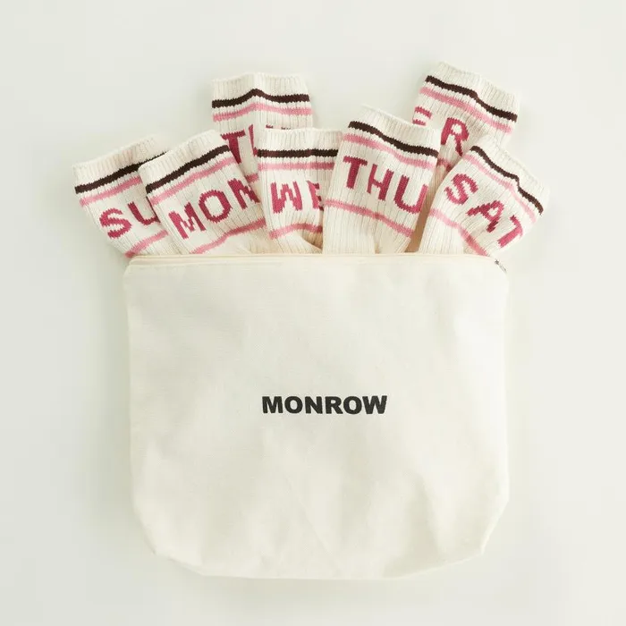 MONROW SOCKS Days Of The Week Organic Cotton Sock Set Ivory 8211 Shop