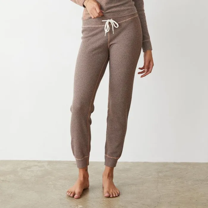 MONROW SWEATS Cozy Heather Thermal Cuff Sweat Pecan 8211 Shop