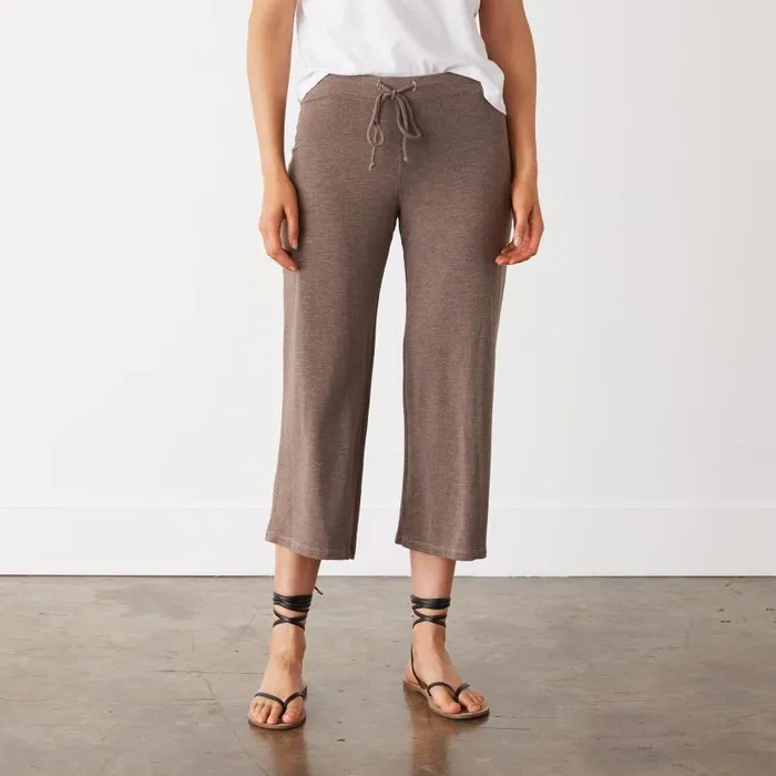 MONROW SWEATS Supersoft Crop Lounge Pant Pecan 8211 Shop