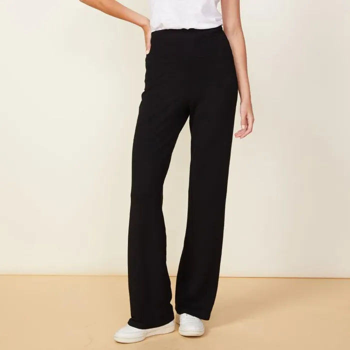 MONROW SWEATS Supersoft Flare Pant Black 8211 Shop