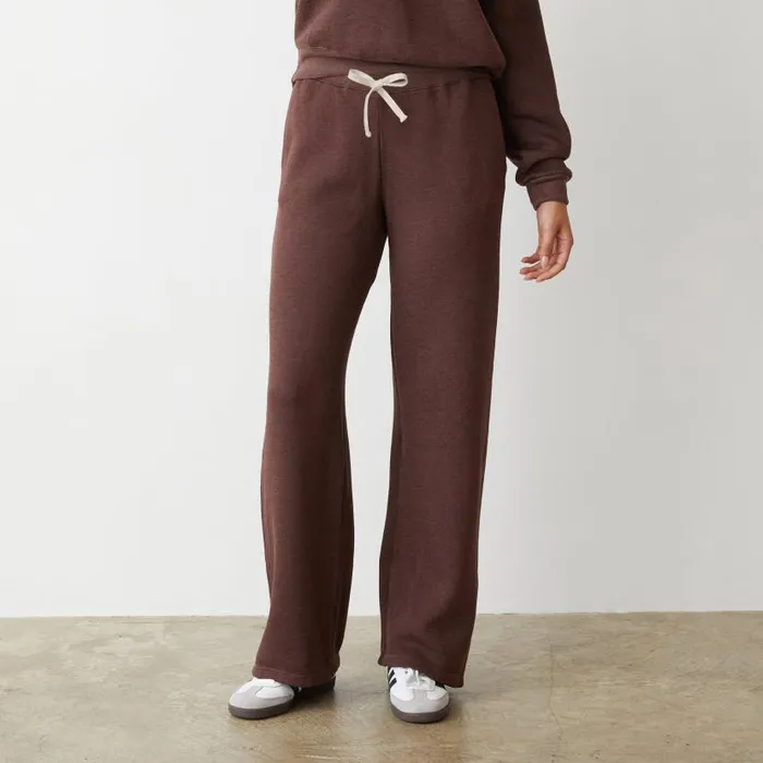 MONROW SWEATS Teddy Fleece Straight Leg Sweat Dark Oak 8211 Shop