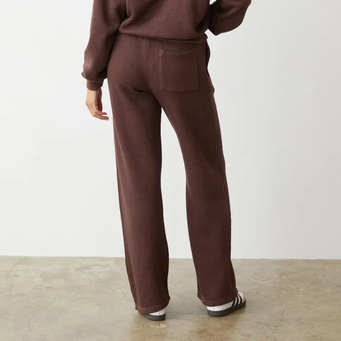 MONROW SWEATS Teddy Fleece Straight Leg Sweat Dark Oak 8211 Shop