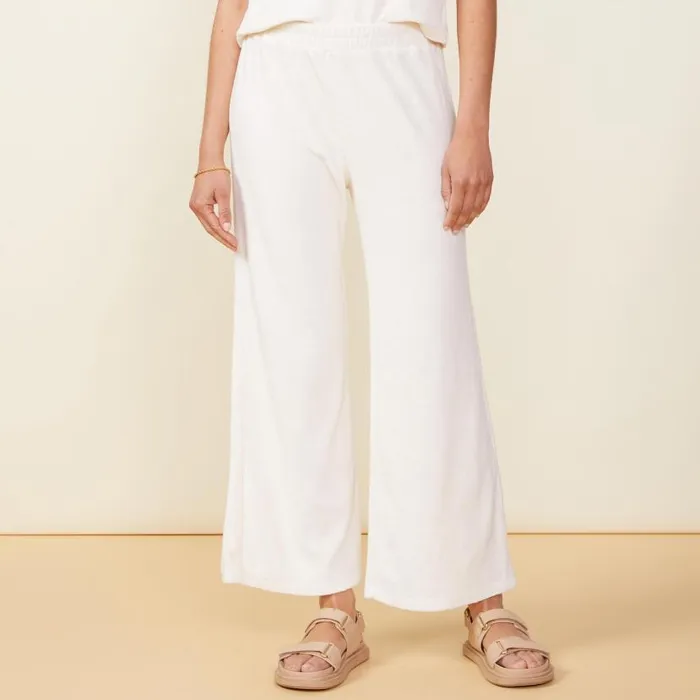 MONROW SWEATS Terry Cloth High Waisted Flare Sweat Pearl 8211 Shop