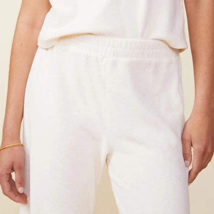 MONROW SWEATS Terry Cloth High Waisted Flare Sweat Pearl 8211 Shop