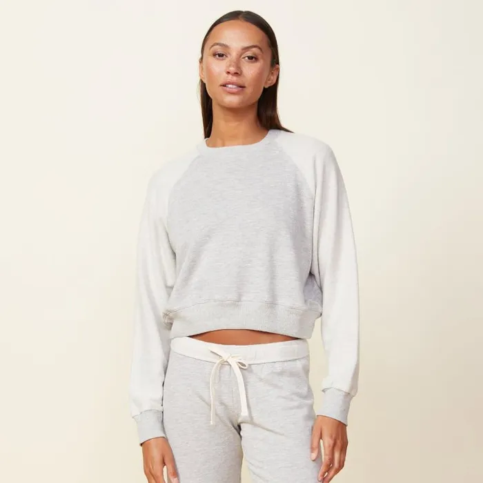 MONROW SWEATSHIRTS Reversed Supersoft Fleece Raglan Dark Heather 8211 Shop