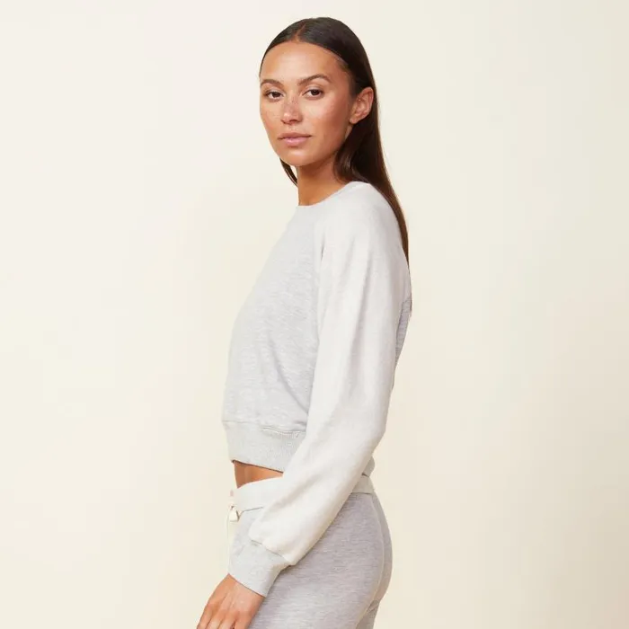 MONROW SWEATSHIRTS Reversed Supersoft Fleece Raglan Dark Heather 8211 Shop
