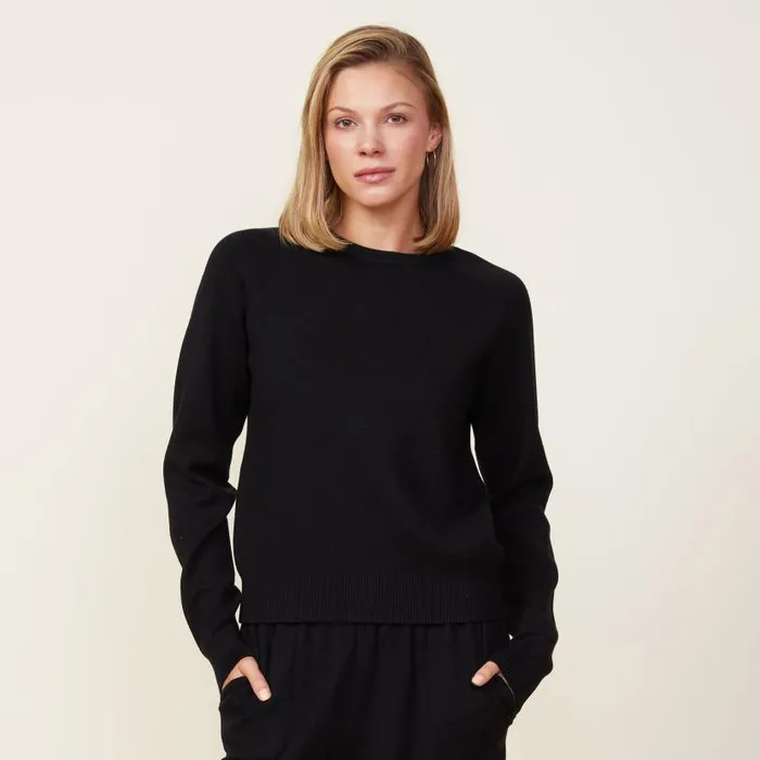 MONROW SWEATSHIRTS Soft Knit Raglan Sweater Black 8211 Shop