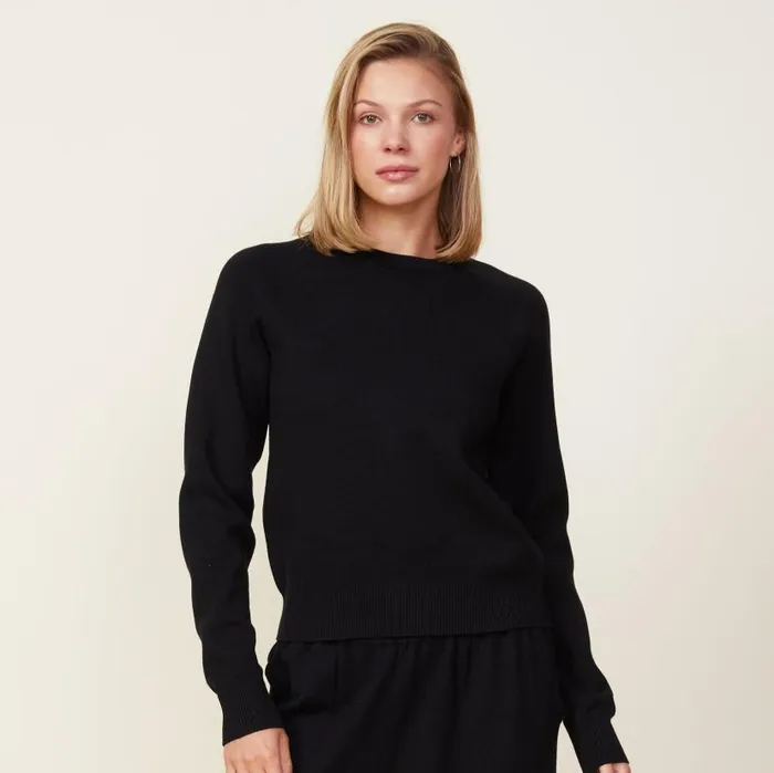 MONROW SWEATSHIRTS Soft Knit Raglan Sweater Black 8211 Shop