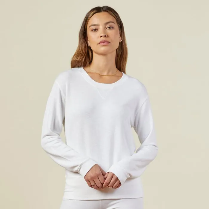 MONROW SWEATSHIRTS Supersoft Crew Neck Sweatshirt White 8211 Shop