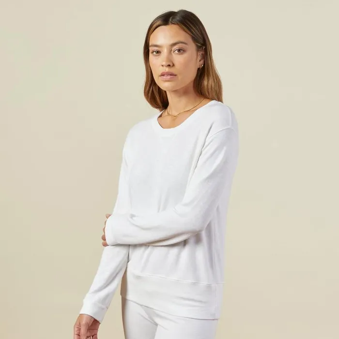 MONROW SWEATSHIRTS Supersoft Crew Neck Sweatshirt White 8211 Shop