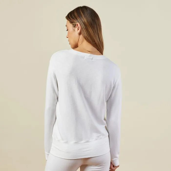 MONROW SWEATSHIRTS Supersoft Crew Neck Sweatshirt White 8211 Shop