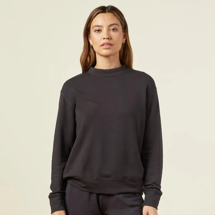 MONROW SWEATSHIRTS Supersoft Fleece Boyfriend Sweatshirt Faded Black 8211 Shop
