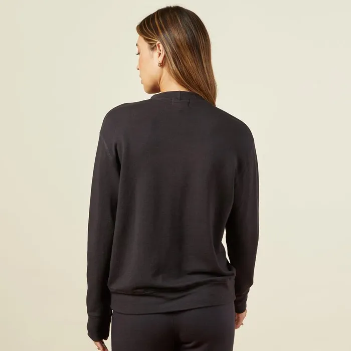 MONROW SWEATSHIRTS Supersoft Fleece Boyfriend Sweatshirt Faded Black 8211 Shop
