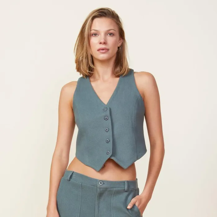 MONROW TANKS Brushed Thermal Vest Green Grey 8211 Shop