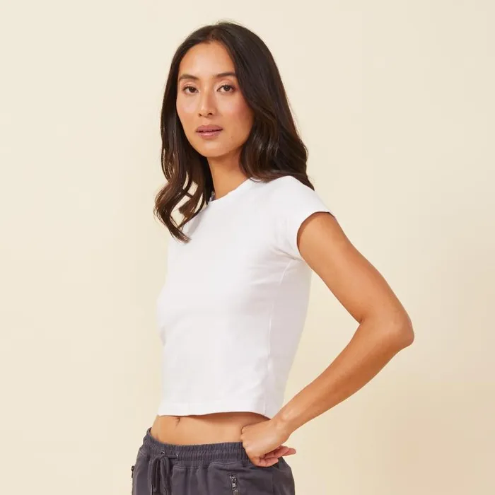 MONROW TEES Fitted Cap Sleeve Tee White 8211 Shop