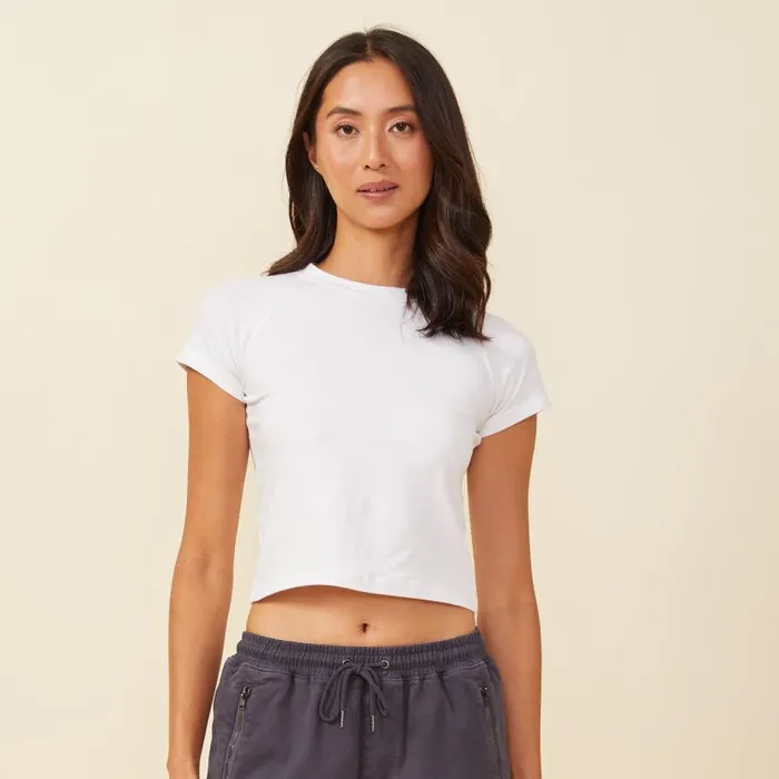 MONROW TEES Fitted Cap Sleeve Tee White 8211 Shop