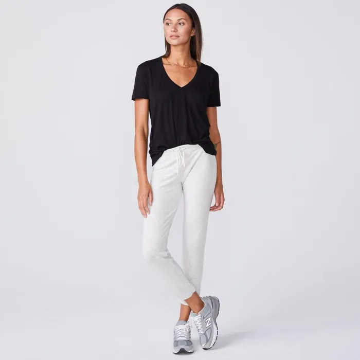 MONROW TEES Super Fine Jersey Fitted V Neck Tee Black 8211 Shop