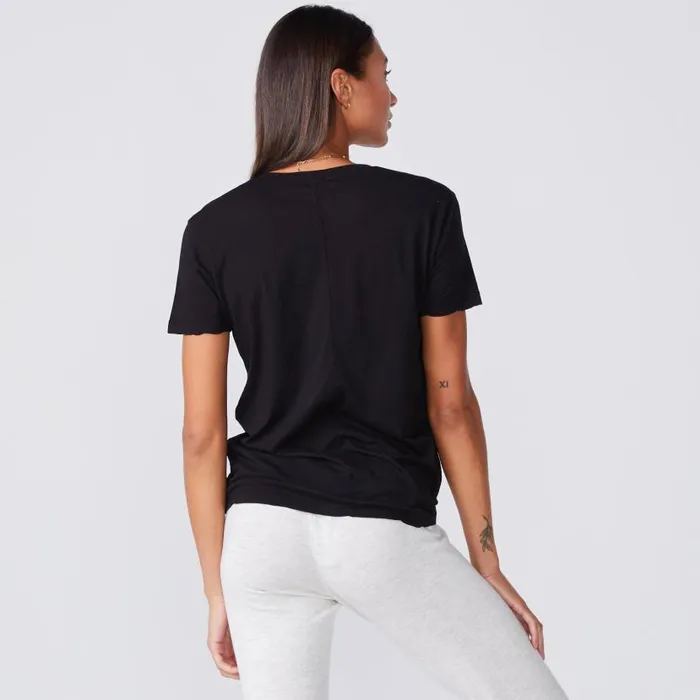 MONROW TEES Super Fine Jersey Fitted V Neck Tee Black 8211 Shop