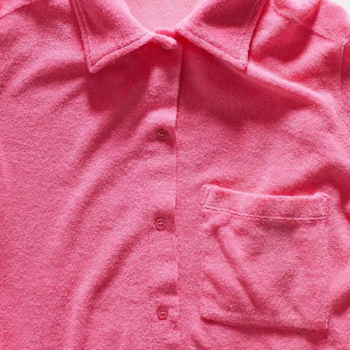 MONROW TEES Terry Cloth Pocket Shirt Azalea 8211 Shop