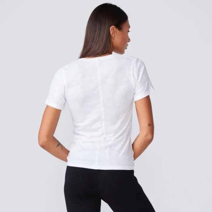 MONROW TEES Textured TriBlend Fitted V Neck Tee White 8211 Shop