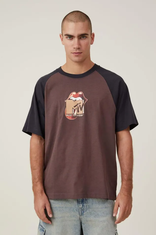 Mtv X Rolling Stones Loose Fit TShirt Lcn Bra Washed Blackwashed Chocolatemash Up Men Cotton On Tees and Tanks Mtv X Rolling Stones Loose Fit TShirt Lcn Bra Washed Blackwashed Chocolatemash Up Men Cotton On Tees and Tanks