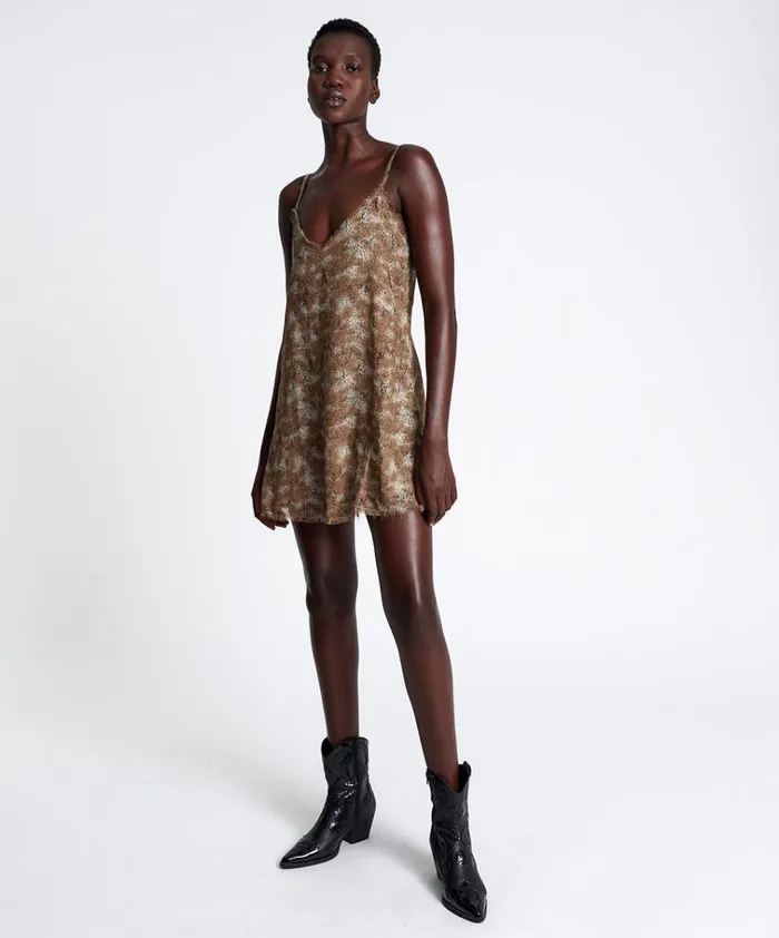MYSTERIOUS SNAKE SLIP DRESS Women One Teaspoon Mini Dresses MYSTERIOUS SNAKE SLIP DRESS Women One Teaspoon Mini Dresses