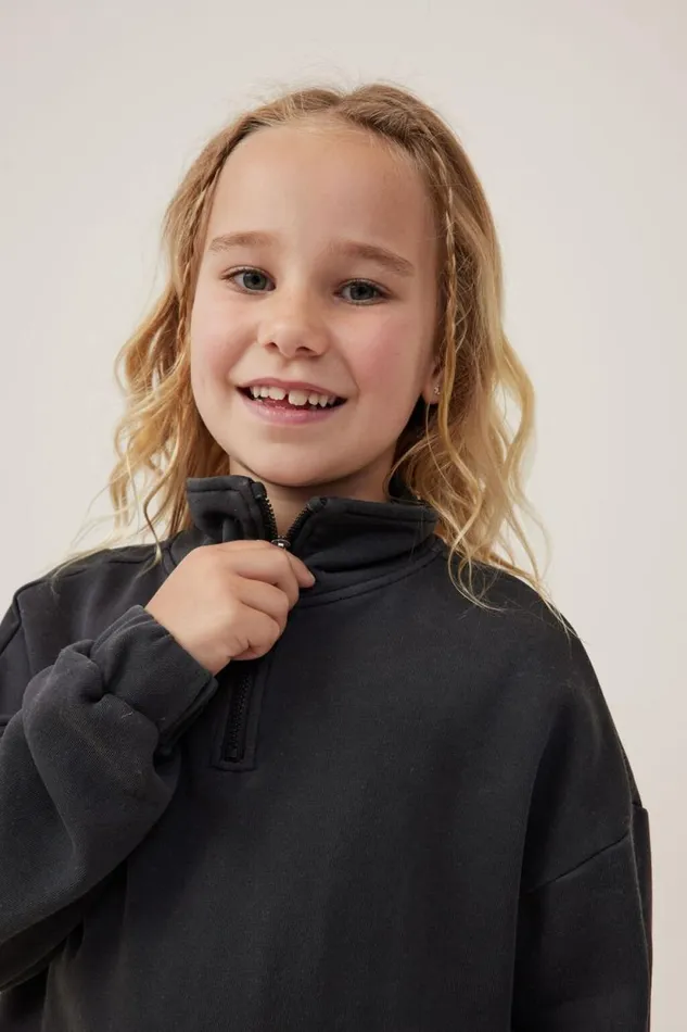 Naomi Half Zip Pullover Phantom Girls Cotton On Sweatshirts and Sweatpants Naomi Half Zip Pullover Phantom Girls Cotton On Sweatshirts and Sweatpants