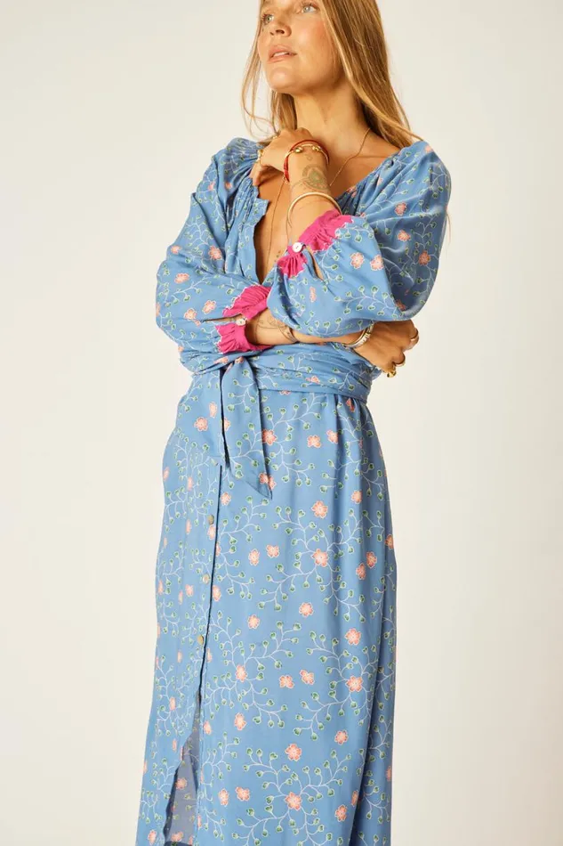 Natalie Martin ALEX MIDI DRESS WITH SASH Pinwheel Denim Shop Dresses