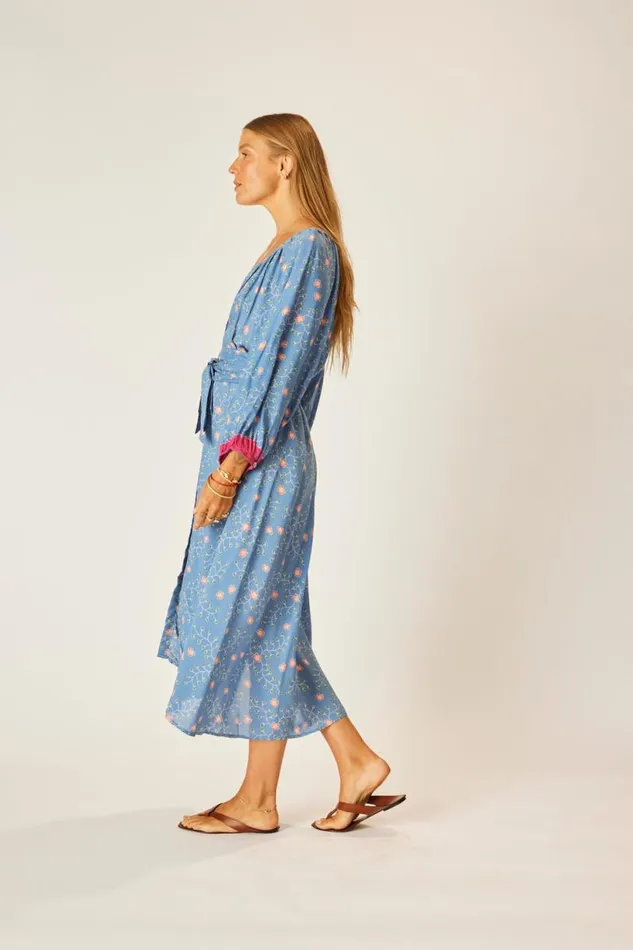 Natalie Martin ALEX MIDI DRESS WITH SASH Pinwheel Denim Shop Dresses
