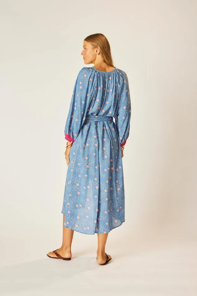Natalie Martin ALEX MIDI DRESS WITH SASH Pinwheel Denim Shop Dresses